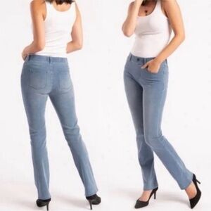 Betabrand 4 Pocket Straight Leg Yoga Denim Jeans Stretch Light Wash Women XS